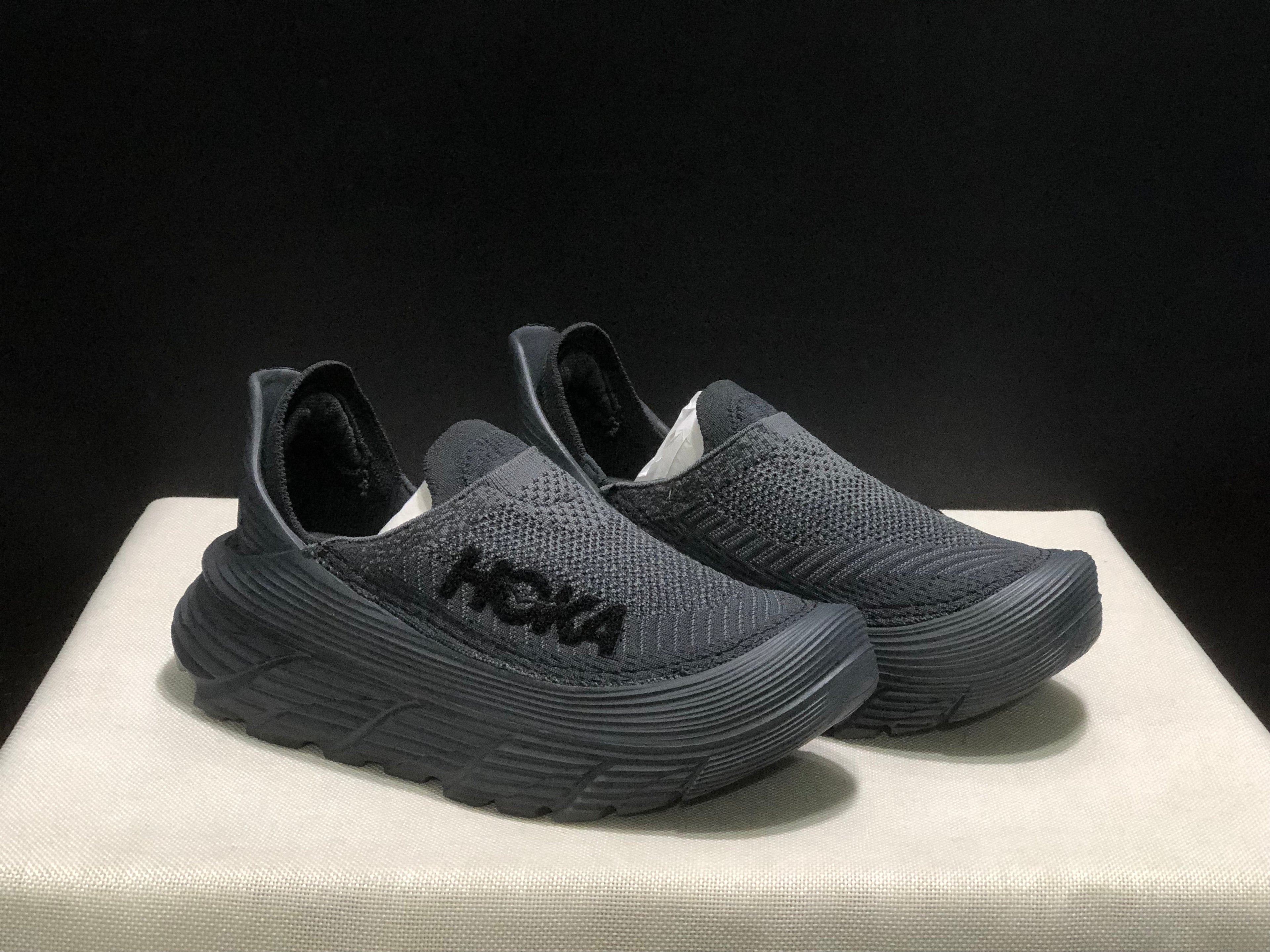 Hoka One One Restore TC Elastic Comfortable Low-top Running Shoes Sneakers Dark Grey
