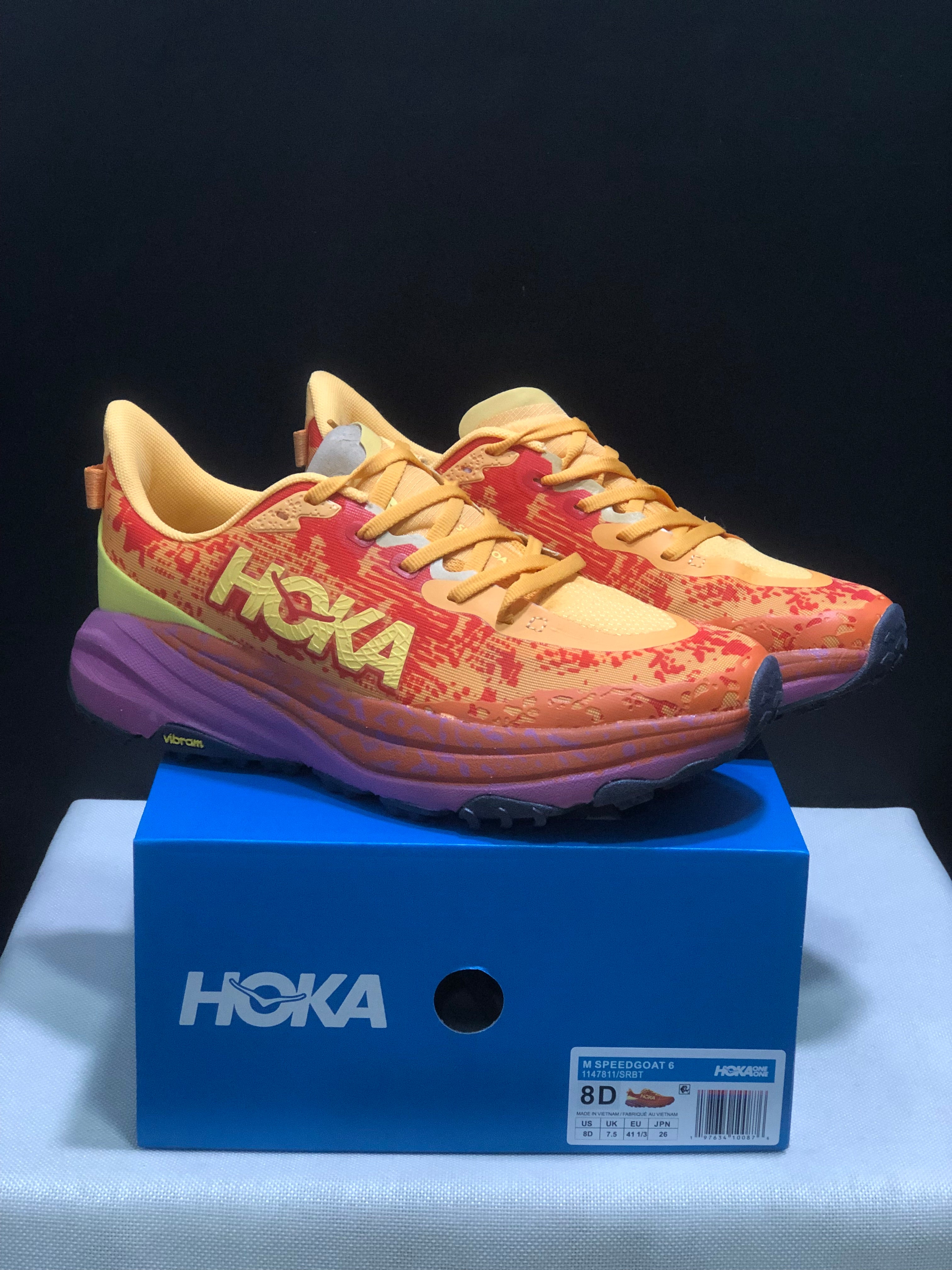 Hoka One One Speedgoat 6 Orange Trail Running Shoes Sneakers