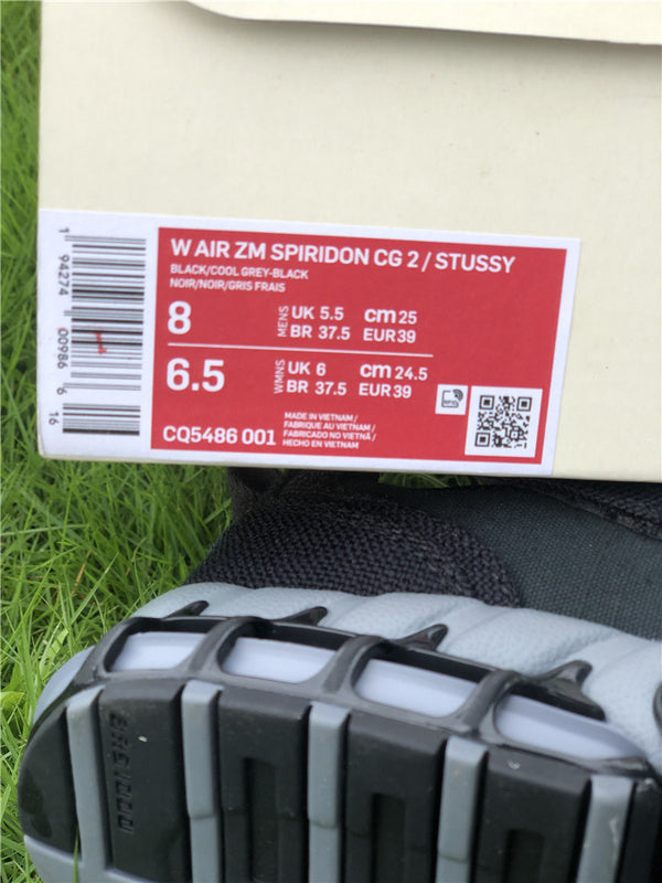 Nike Air Jordan Zoom Spiridon Cage 2 Stussy Black Sneakers