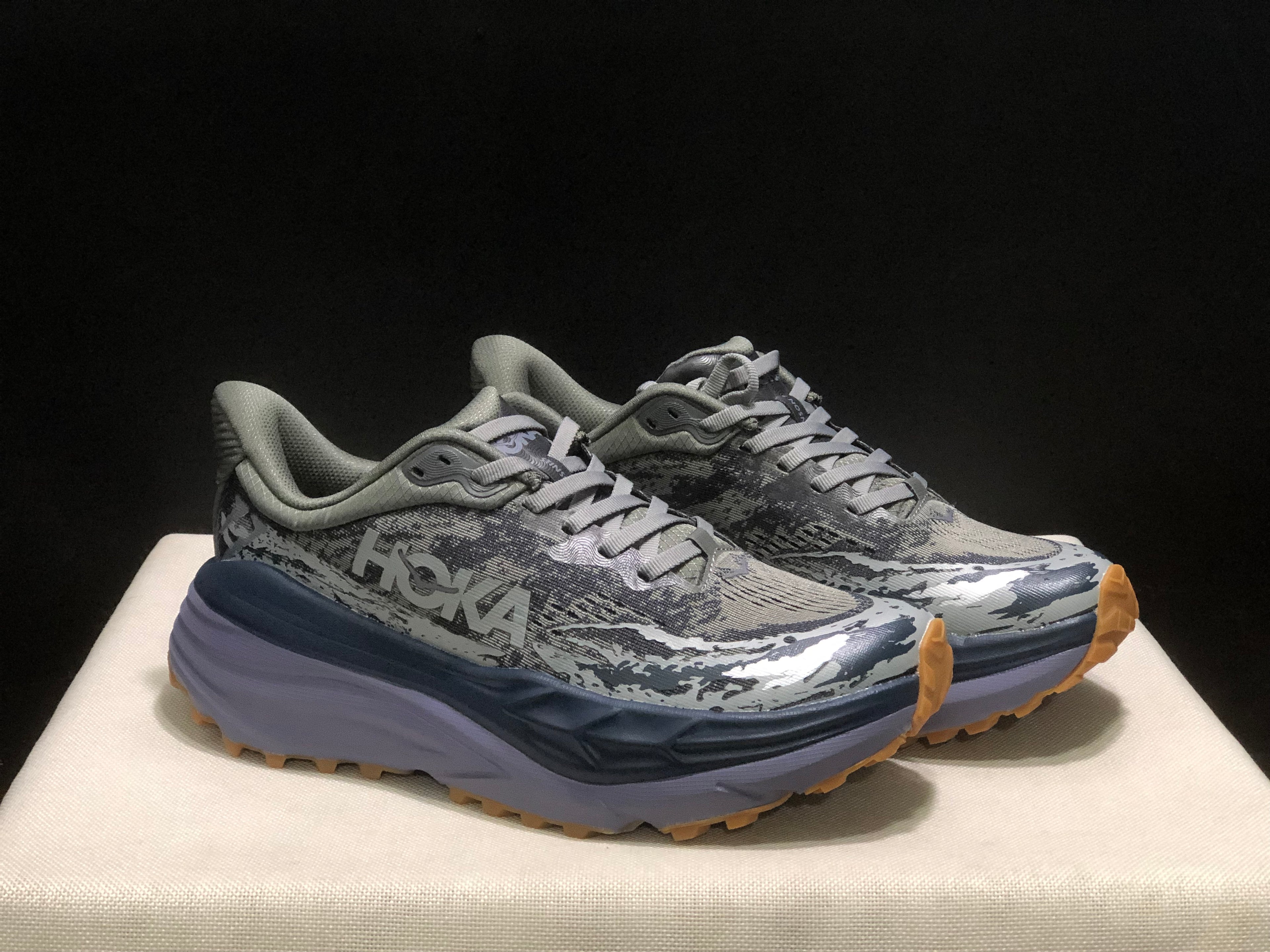 Hoka One One Stinson 7 Comfortable Anti-slip Outdoor Running Shoes Sneakers Gray