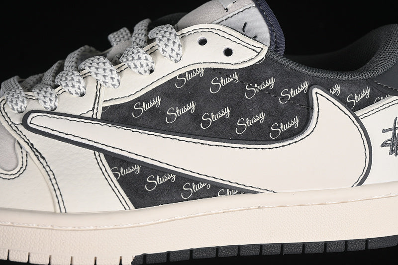 Travis Scott Fragment Design Nike Air Jordan 1 Low OG SP Wolf Grey White Sneakers