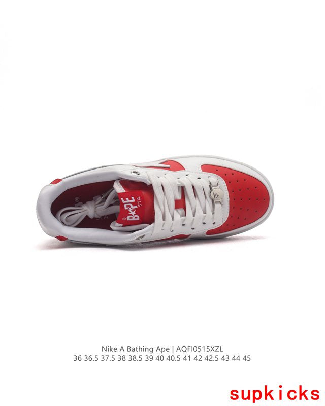 A Bathing Ape Bape Sta Low White Red