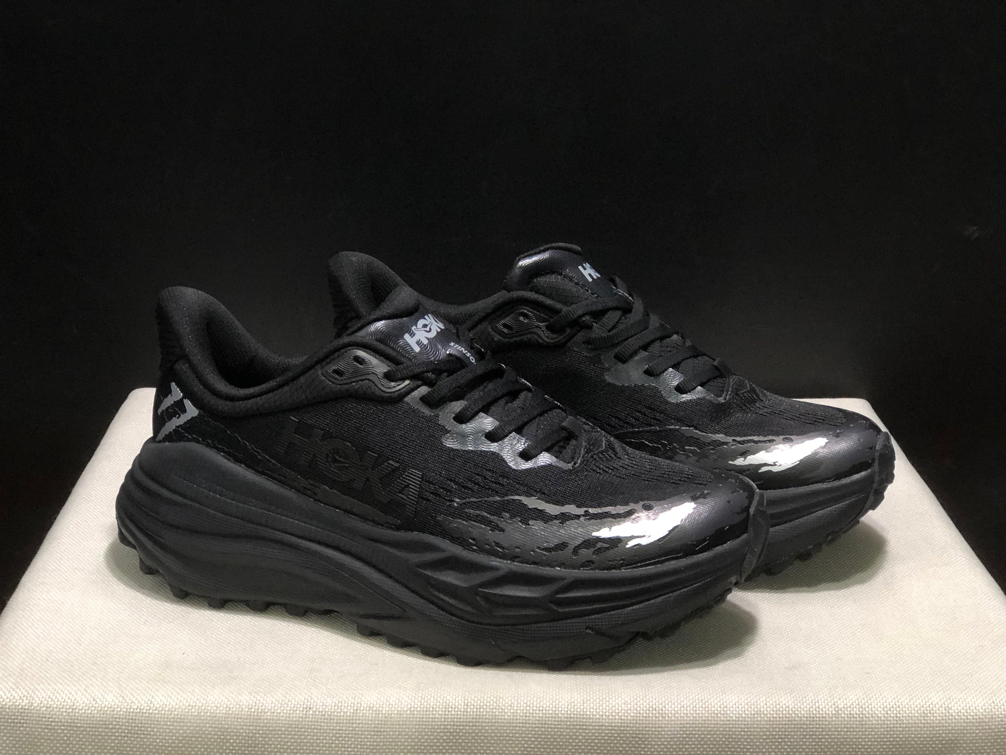 Hoka One One Stinson 7 Comfortable Anti-slip Outdoor Running Shoes Sneakers Black