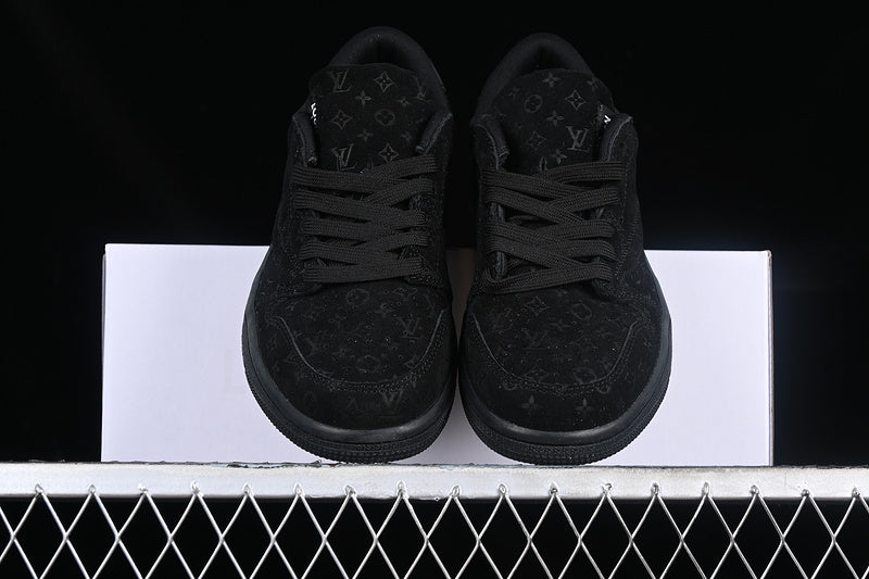 Travis Scott Nike Air Jordan 1 Low Louis Vuitton Pure Black Sneakers