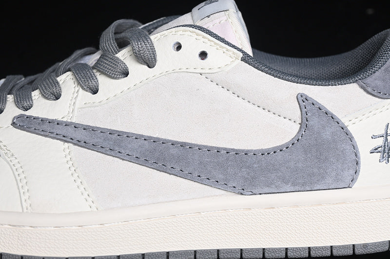 Travis Scott Fragment Design Nike Air Jordan 1 Low OG SP Grey White Casual Fashion Sneakers