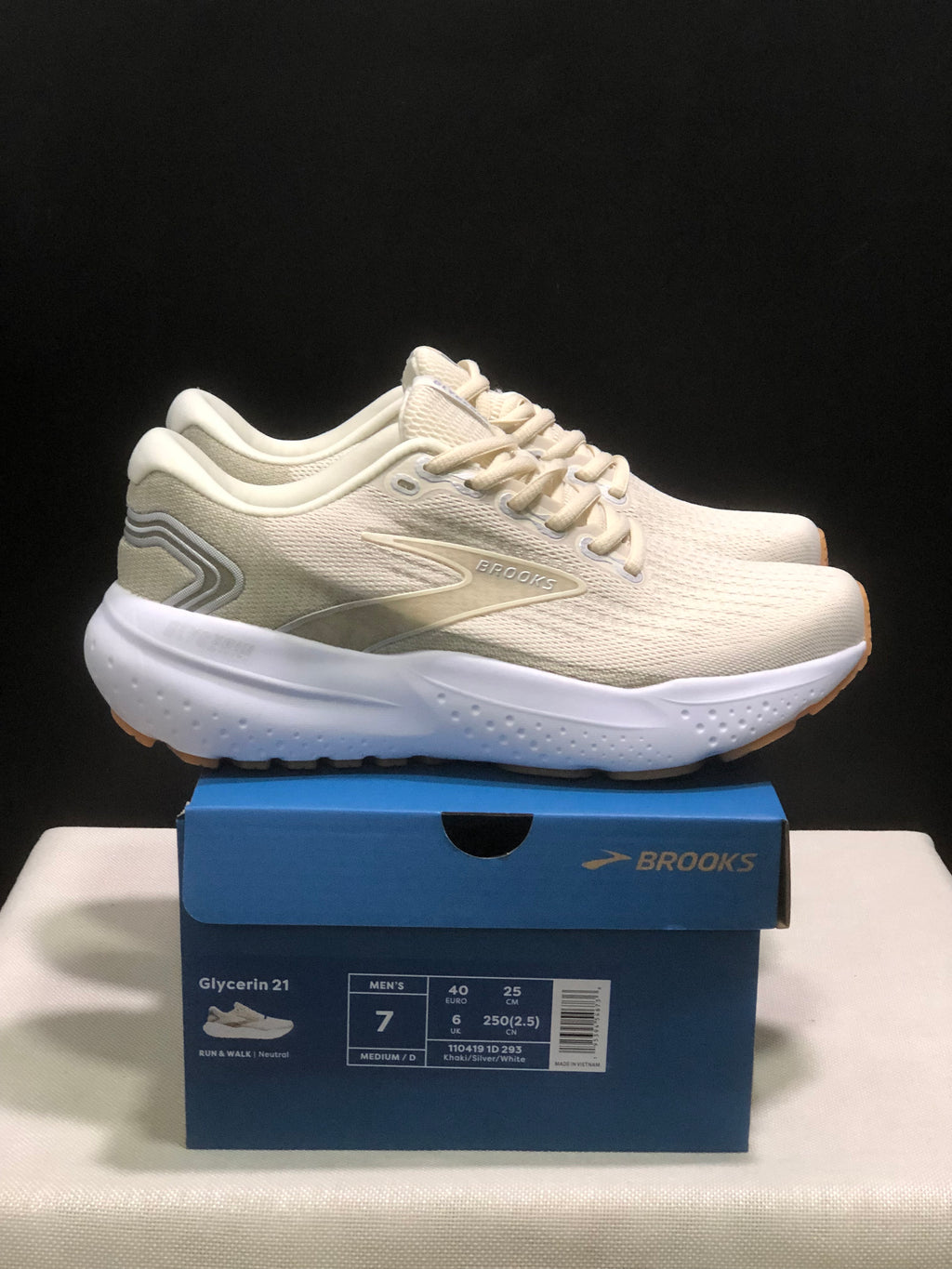 Brooks Glycerin 21 Men's Low-top Casual Running Shoes Khaki/Silver/White