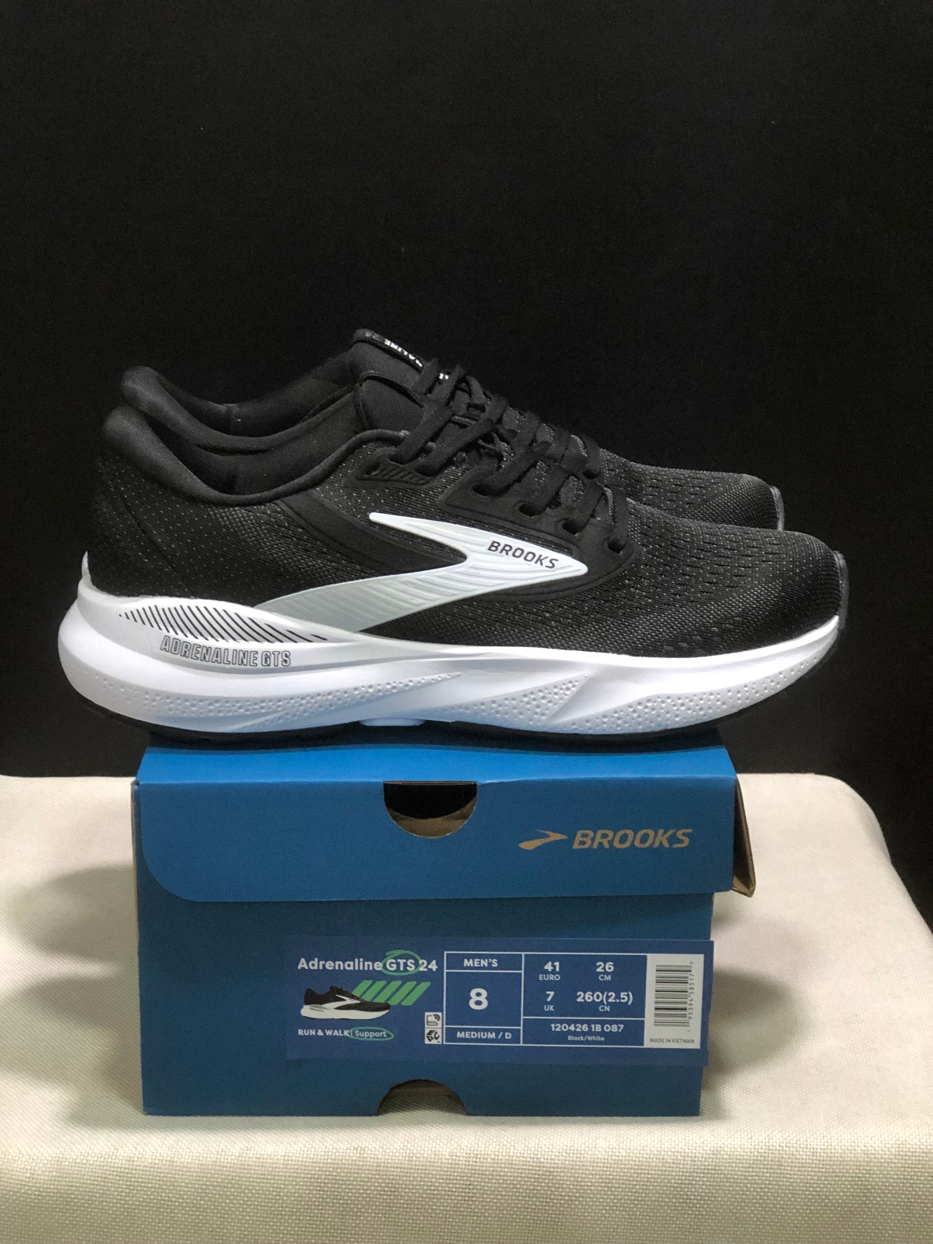 Brooks Adrenaline GTS 24 Casual Running Shoes Black/White