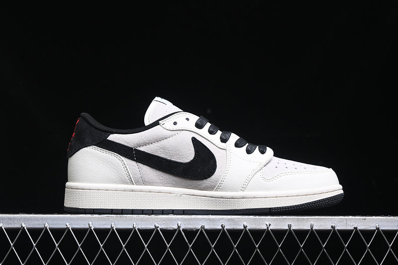 Travis Scott Fragment Design Nike Air Jordan 1 Retro Low OG SP Black White Sneakers