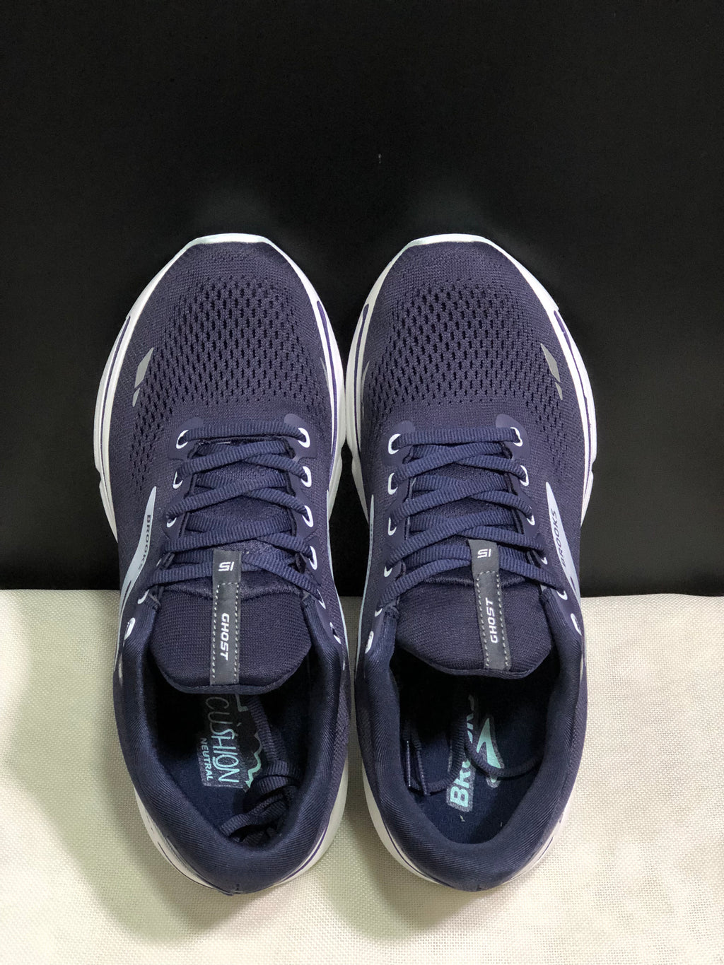 Brooks Ghost 15 Shock-absorbing Wear-resistant Low-top Running Shoes Dark Blue/White