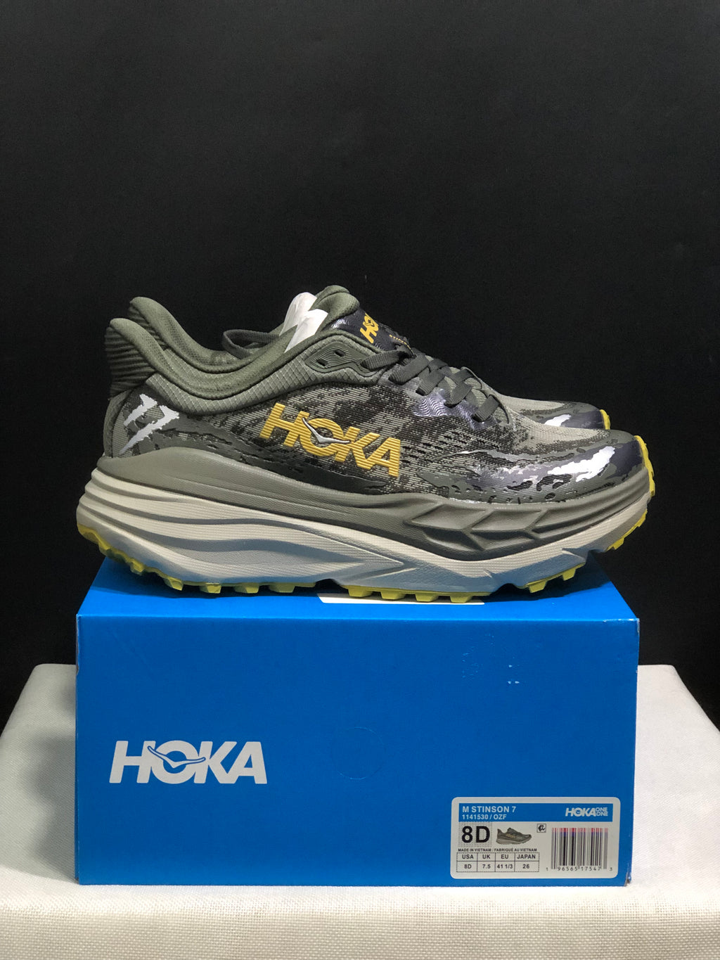 Hoka One One Stinson 7 Comfortable Anti-slip Outdoor Running Shoes Brown Sneakers
