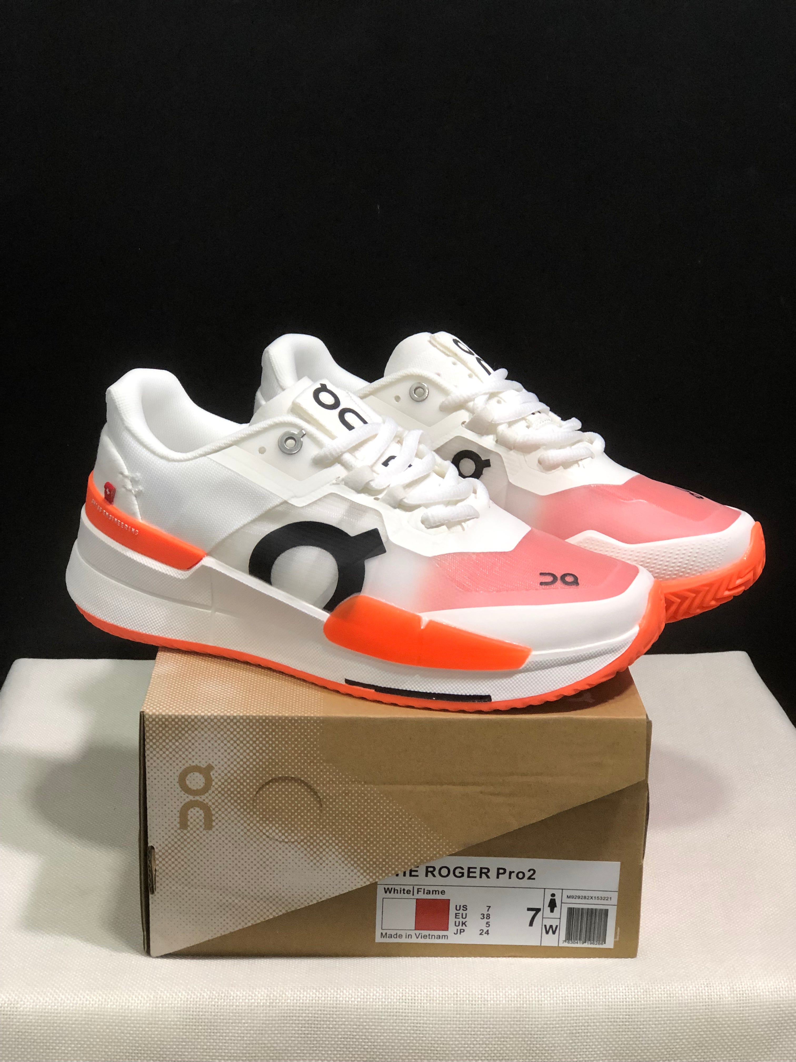 On Running The Roger Pro 2 Breathable Mesh Training Running Shoes White/Flame
