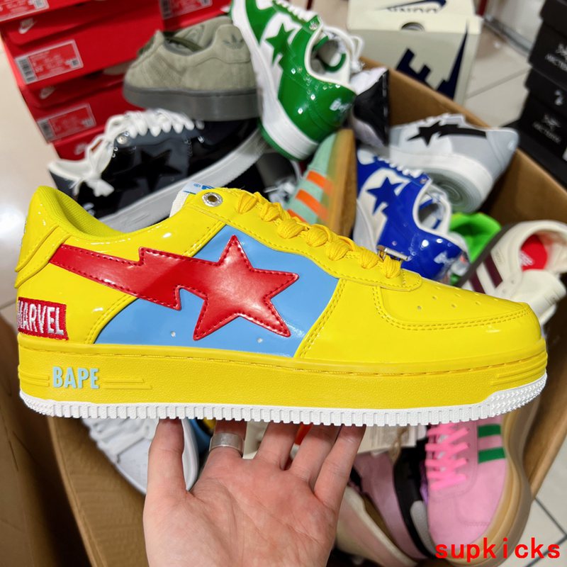 A Bathing Ape Bape Sta Marvel Comics Yellow Patent Leather