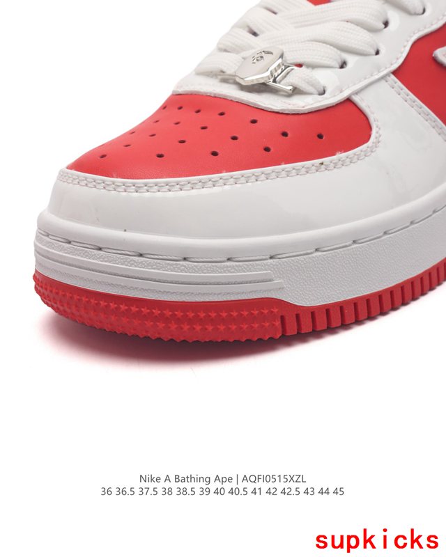 A Bathing Ape Bape Sta Low White Red