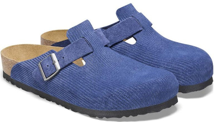 Birkenstock Boston Indigo Blue Suede Embossed 1026203 Fashion Slippers