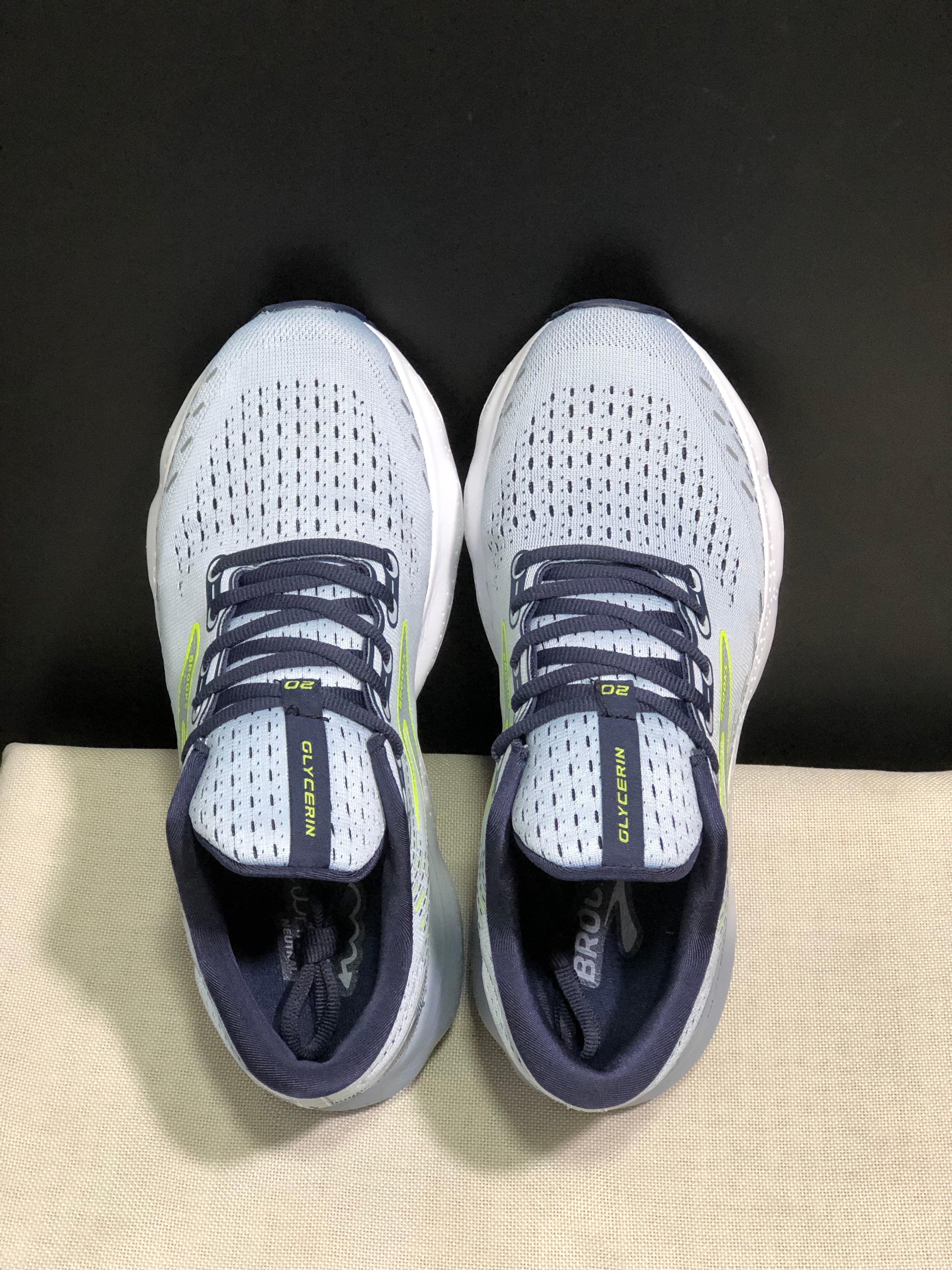 Brooks Glycerin GTS 20 Shock-absorbing Wear-resistant Running Shoes Grey/Fluorescent Green