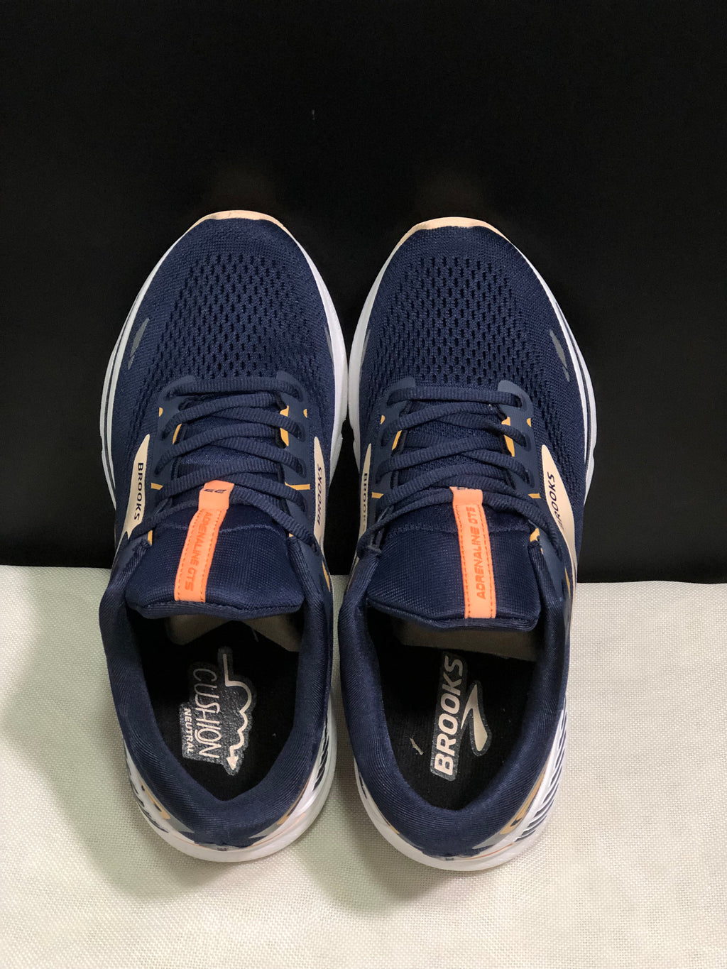 Brooks Adrenaline GTS 23 Shock-absorbing Wear-resistant Low-top Running Shoes Dark Blue/Light Orange