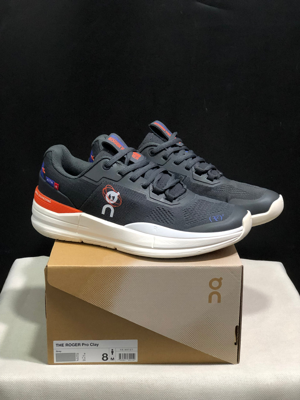 On Running The Roger Rro Durable And Breathable Tennis Shoes Dark Grey/White