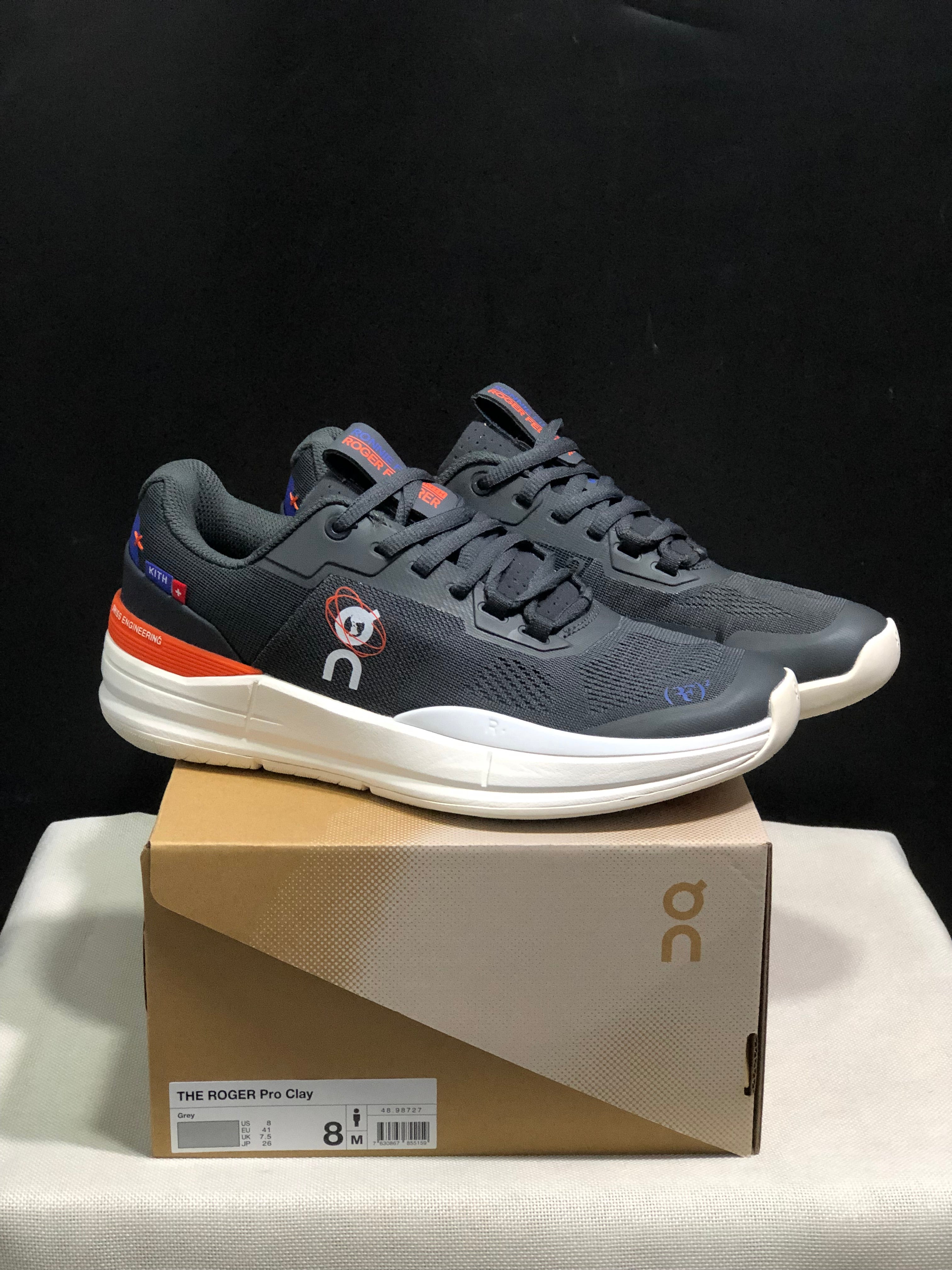 On Running The Roger Rro Durable And Breathable Tennis Shoes Dark Grey/White