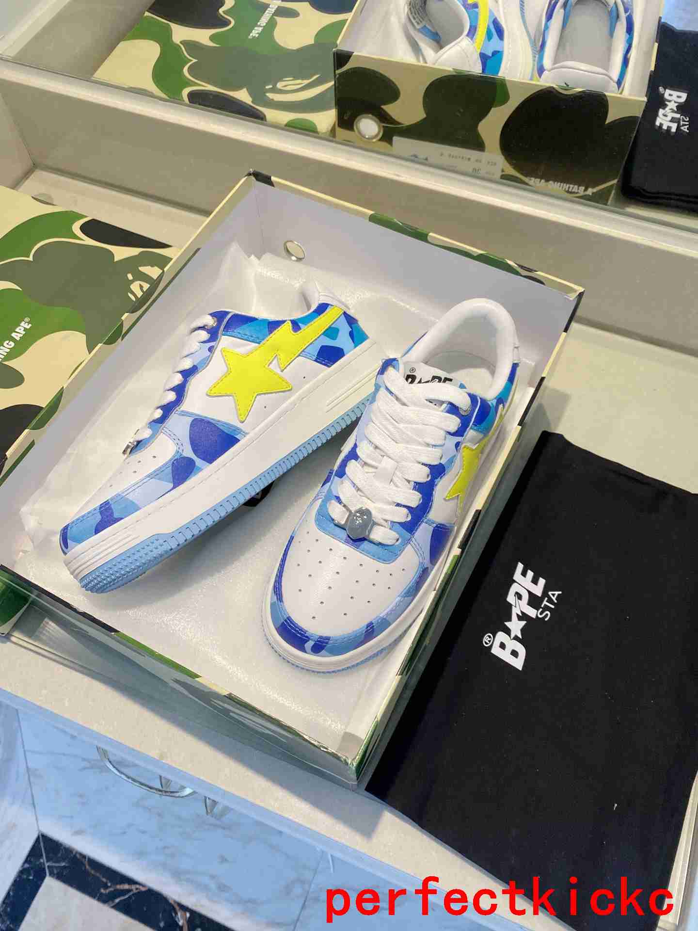 A Bathing Ape Bape Sta Low Blue Camo
