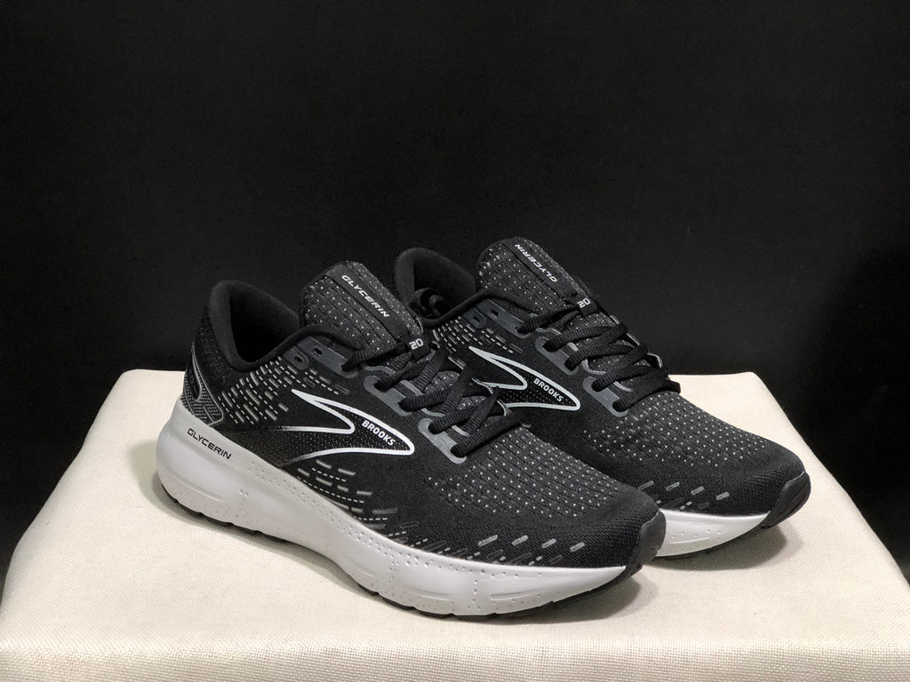 Brooks Glycerin GTS 20 Shock-absorbing Wear-resistant Running Shoes Black/White