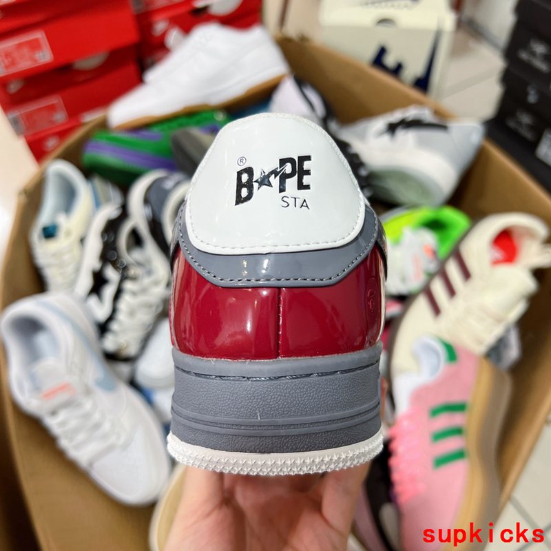 A Bathing Ape Bape Sta Low Red Gray
