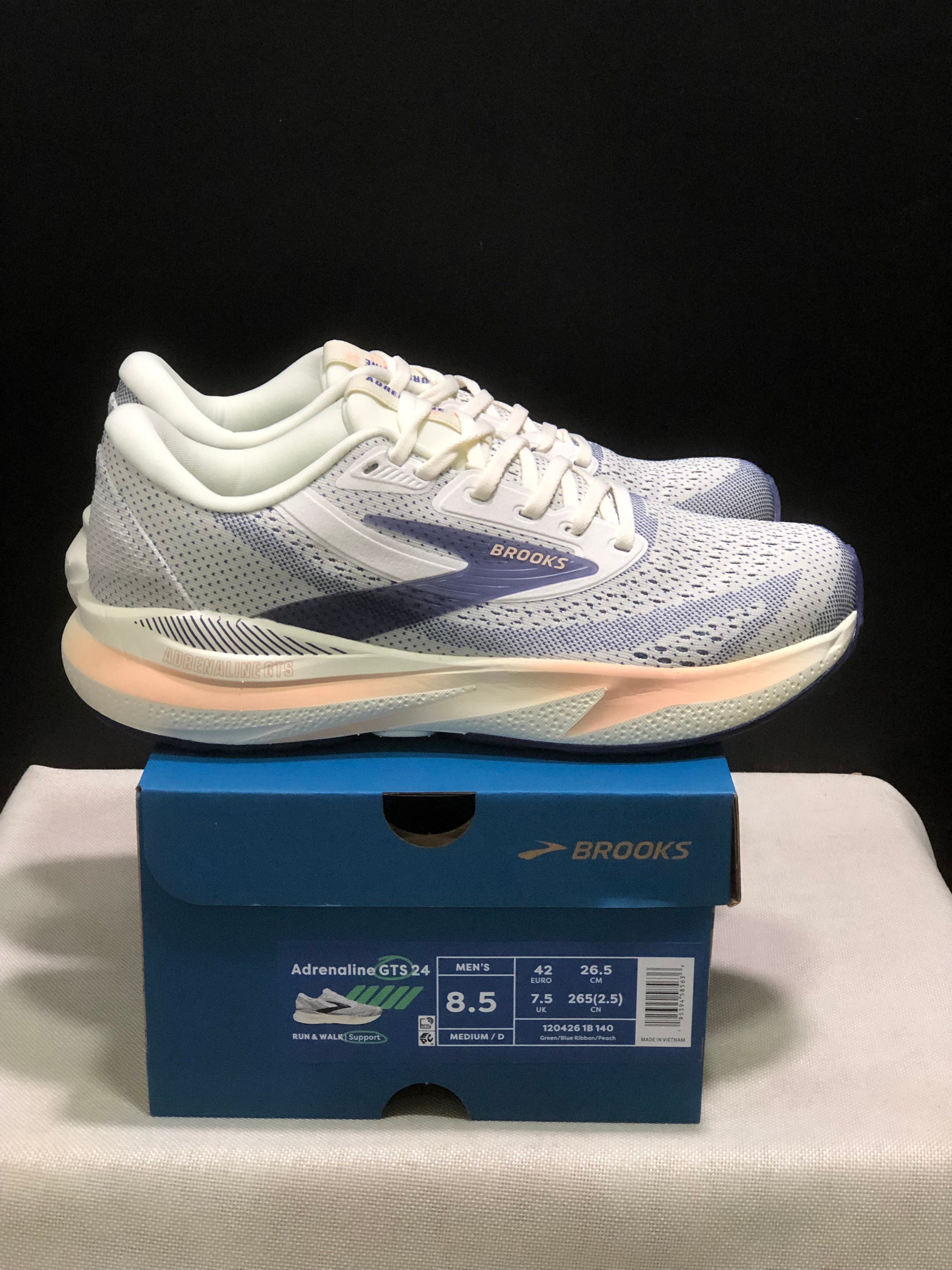 Brooks Adrenaline GTS 24 Casual Running Shoes Green/Blue Ribbon/Peach