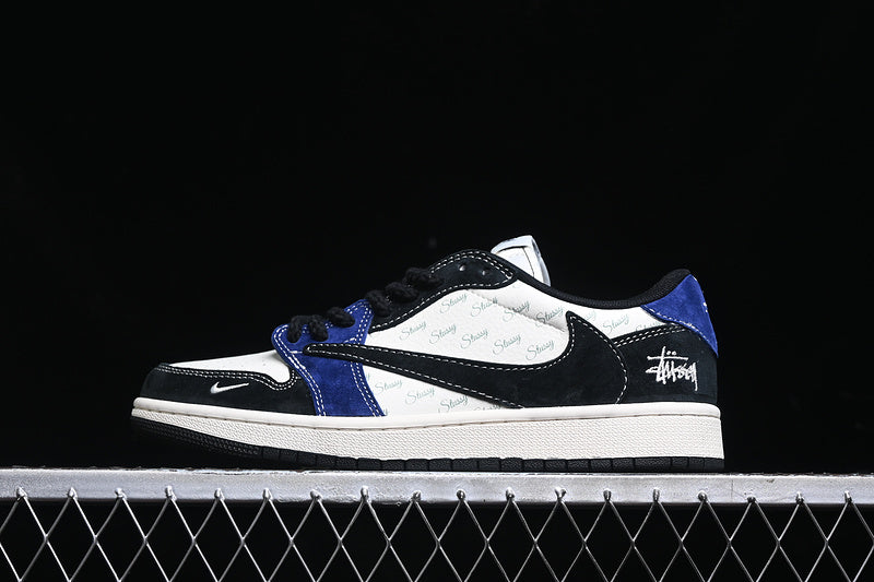 Travis Scott Fragment Design Nike Air Jordan 1 Low OG SP Navy Black White Sneakers
