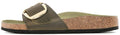 Birkenstock Madrid Olive Green Big Buckle Natural Leather Oiled 1024114 Fashion Slippers