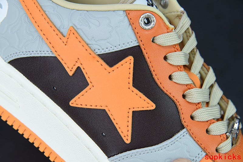 A Bathing Ape Bape Sta Low Grey Orange