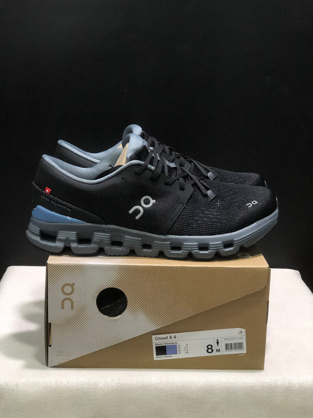 On Running Cloud X4 Comfortable Running Shoes Black/Ash