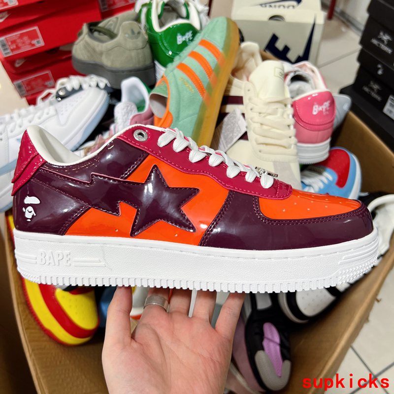 A Bathing Ape Bape Sta Sk8 Dark Red Orange