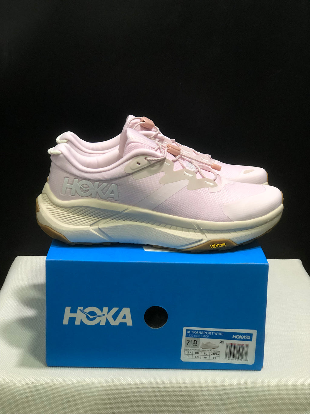 Hoka One One Transport Drawstring Low-top Running Shoes Sneakers Light Pink