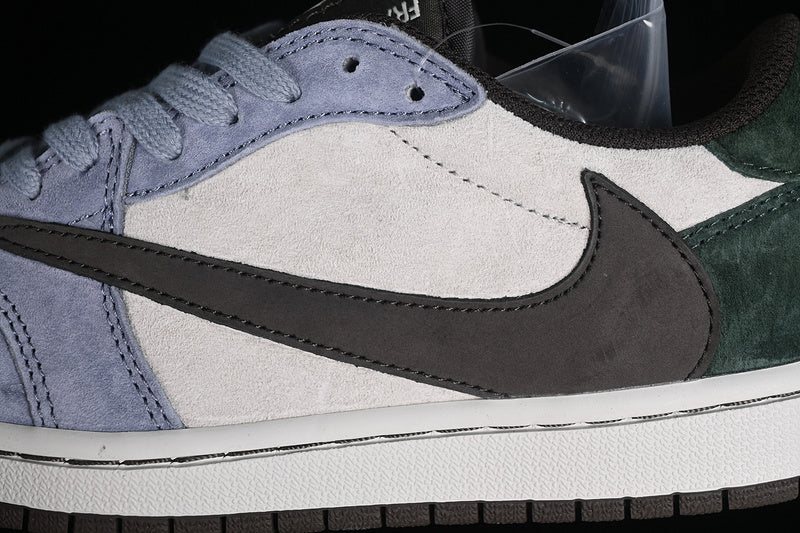 Travis Scott Nike Air Jordan 1 Low OG White Blue Brown Green Sneakers