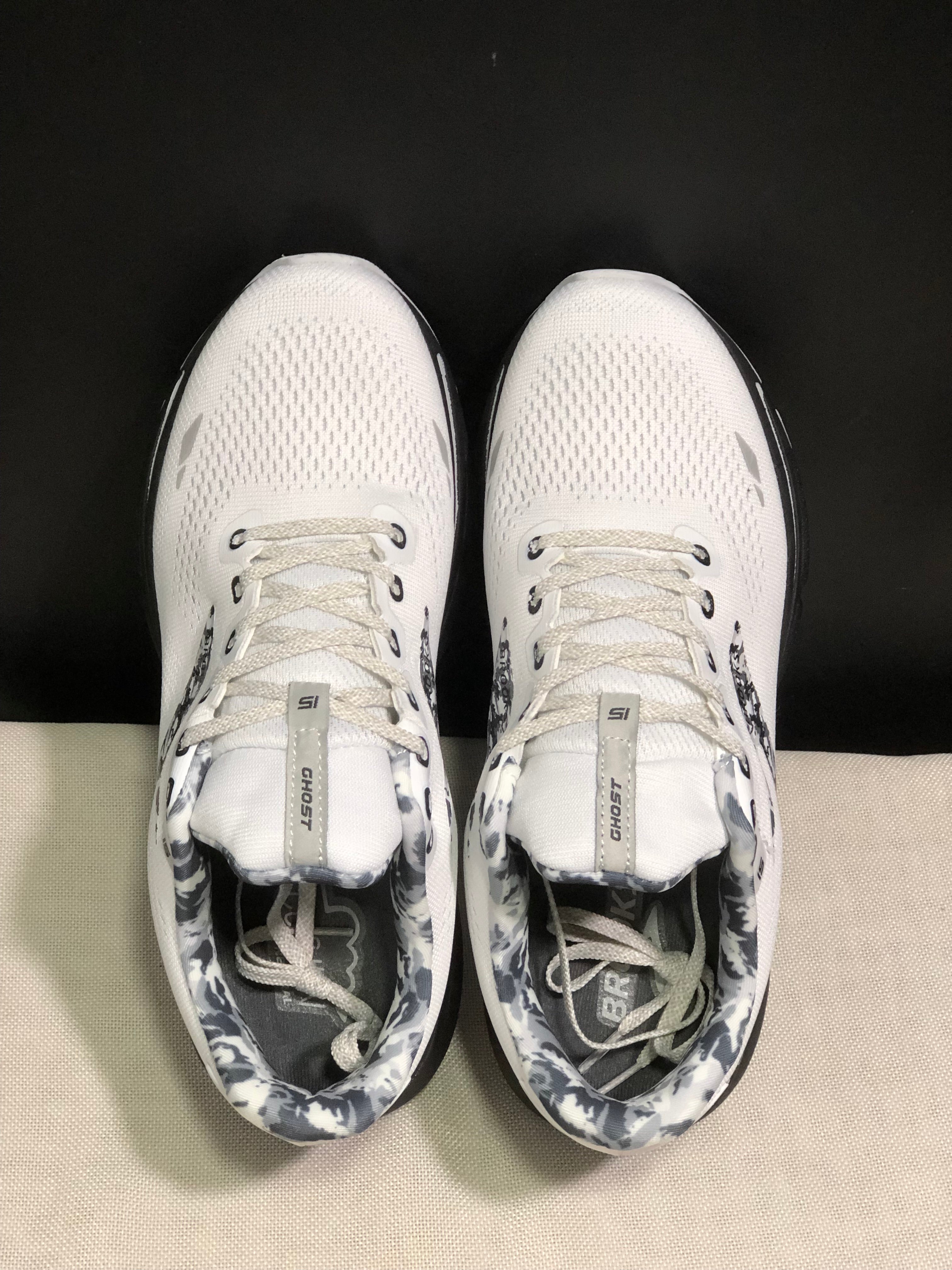 Brooks Ghost 15 Shock-absorbing Wear-resistant Low-top Running Shoes White/Camouflage