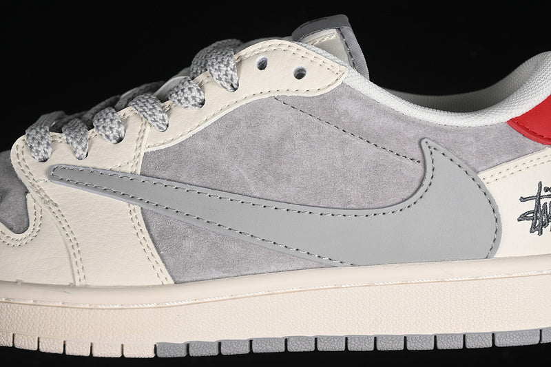 Travis Scott Fragment Design Nike Air Jordan 1 Low OG SP Grey White Casual Sneakers