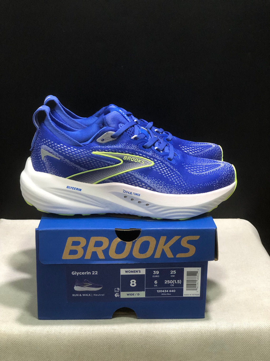Brooks Glycerin 22 Comfortable Running Shoes White/Blue