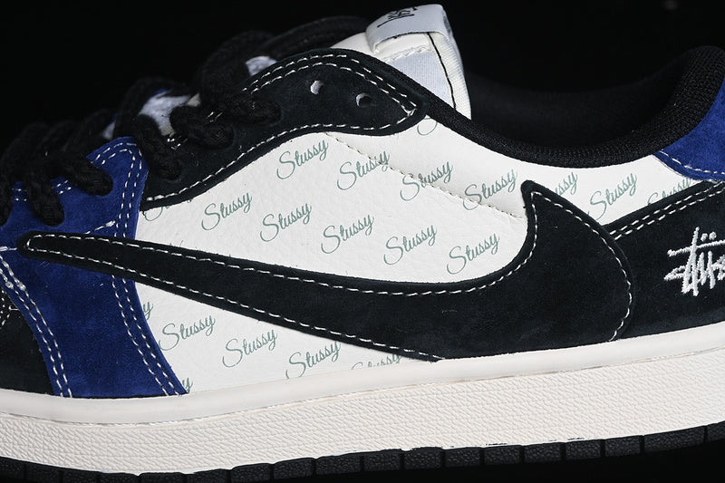 Travis Scott Fragment Design Nike Air Jordan 1 Low OG SP Navy Black White Sneakers