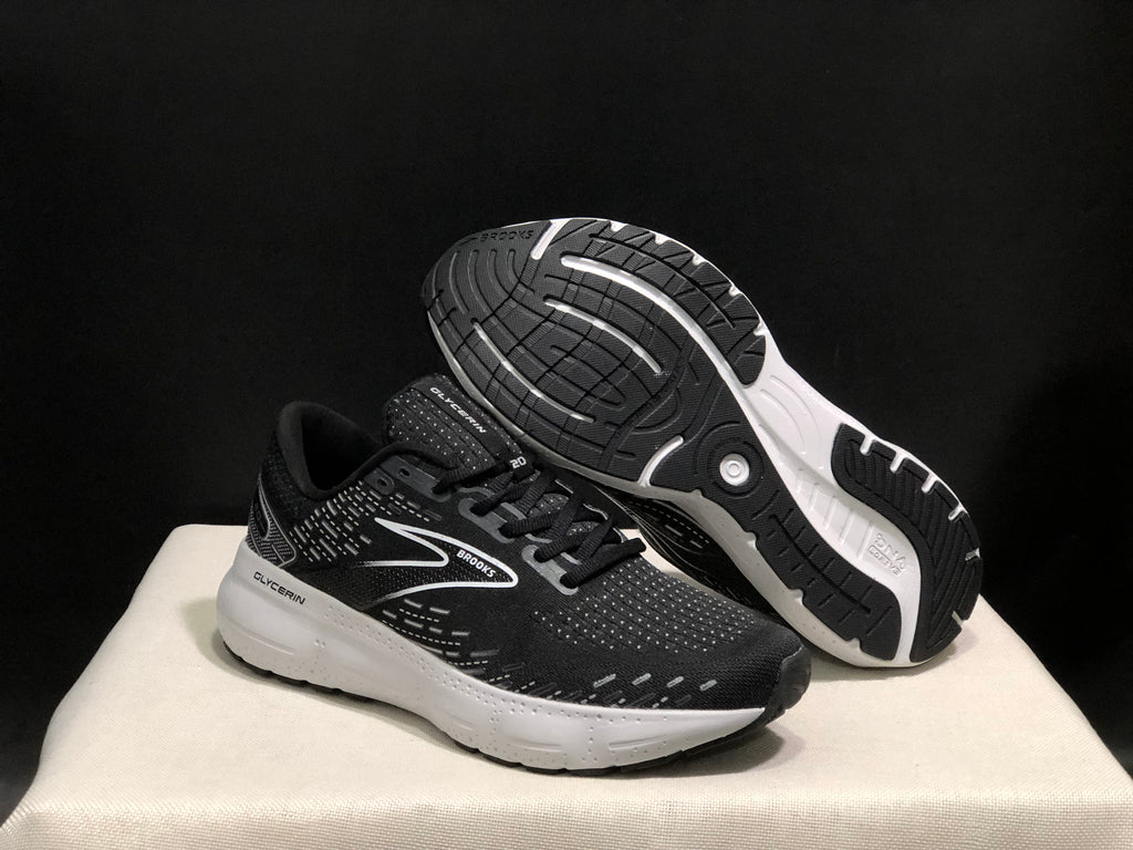 Brooks Glycerin GTS 20 Shock-absorbing Wear-resistant Running Shoes Black/White