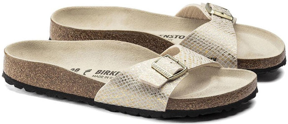 Birkenstock Madrid Narrow Fit Gold Python 1018543 Fashion Slippers