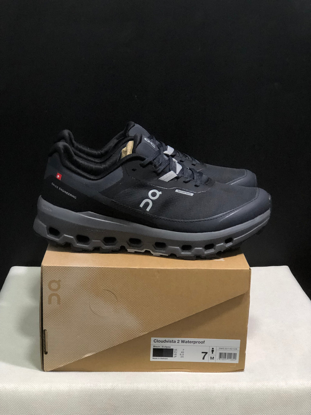 On Running Cloudvista 2 Black Waterproof Trail Running Shoes