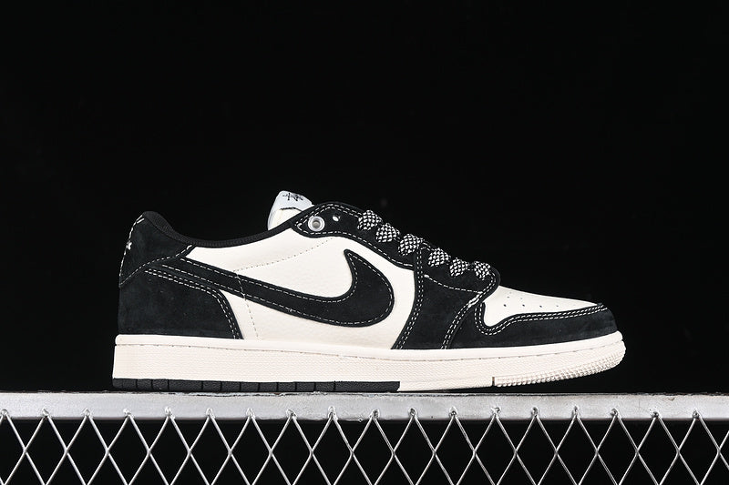Travis Scott Fragment Design Nike Air Jordan 1 Low OG SP Black White Board Shoes