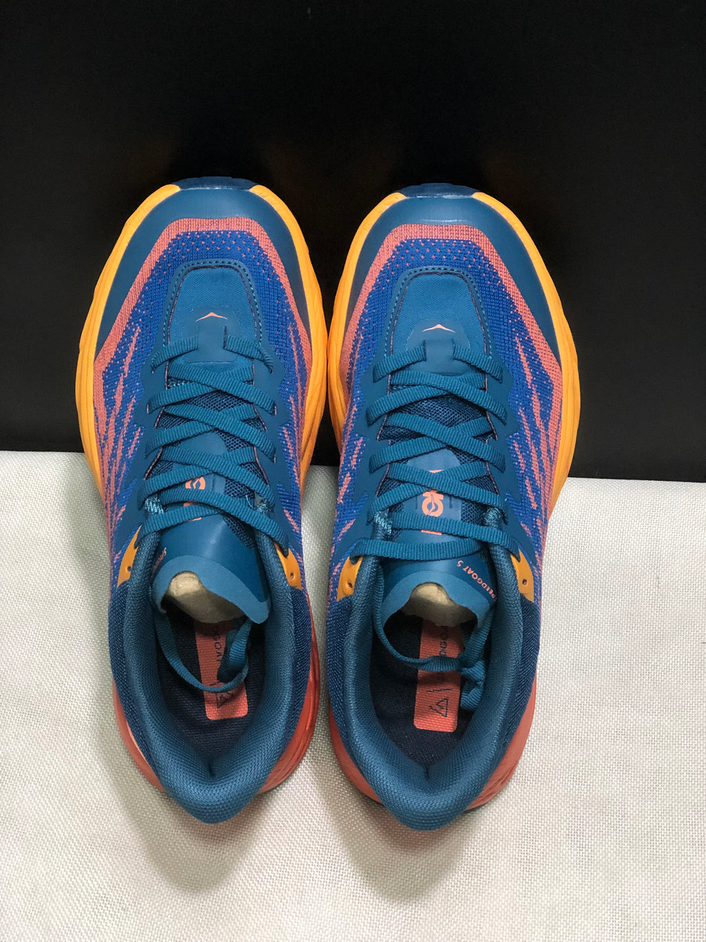 Hoka One One Speedgoat 5 Blue/Orange Trail Running Shoes Sneakers