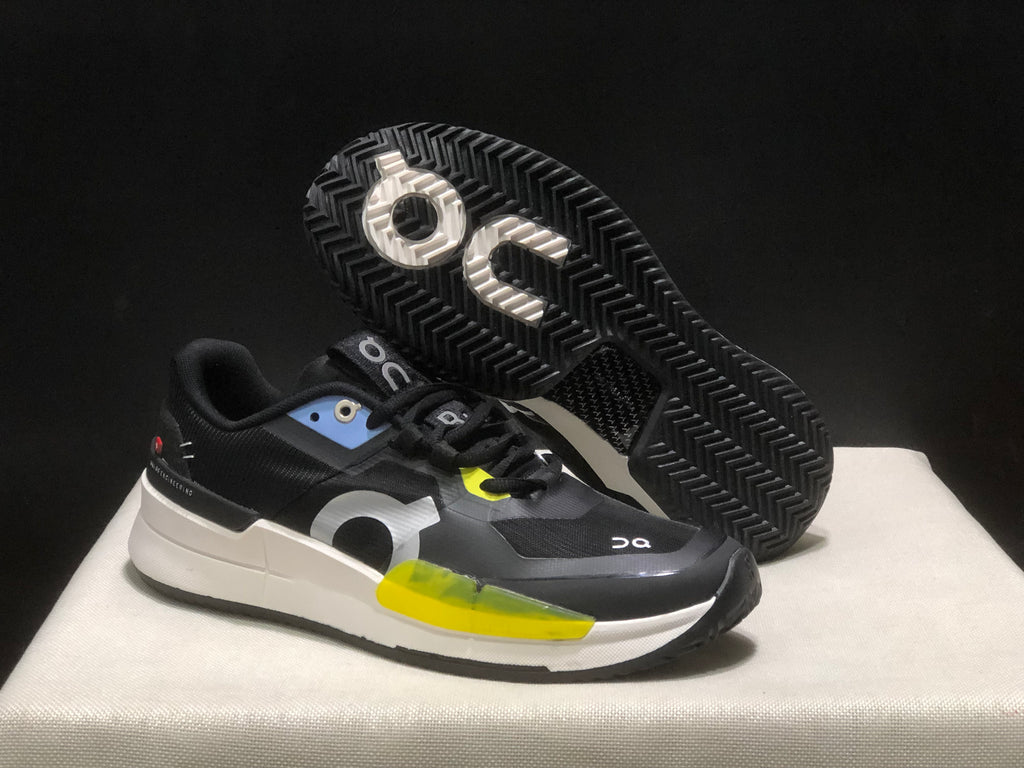 On Running The Roger Pro 2 Breathable Mesh Training Running Shoes Black/White/Lemon Yellow