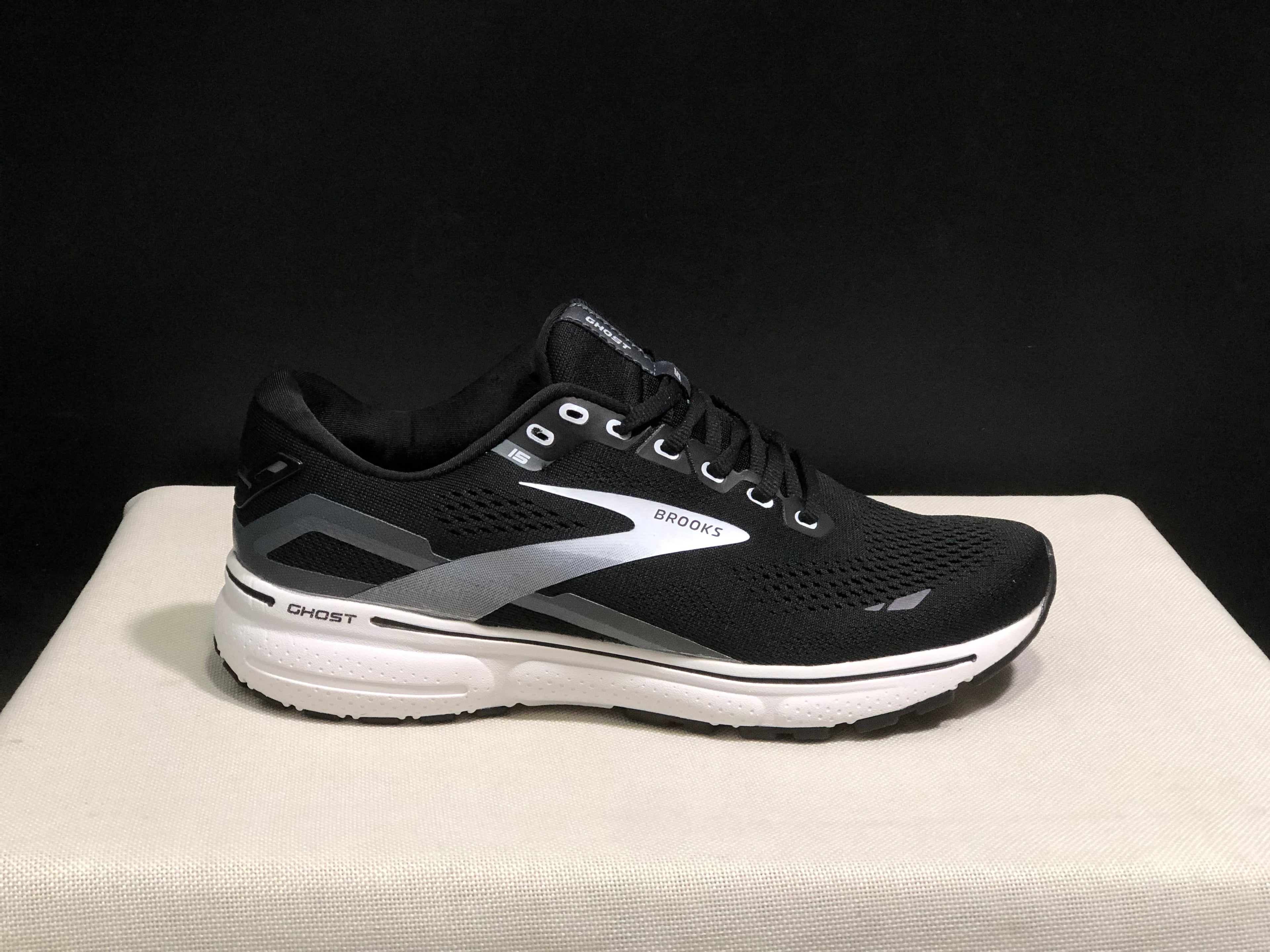 Brooks Ghost 15 Shock-absorbing Wear-resistant Low-top Running Shoes Colid Light Gray/Nave Blue