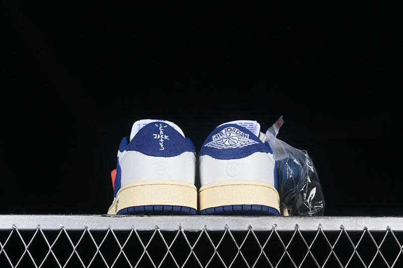 Travis Scott Nike Air Jordan 1 Low OG Blue Sole White Sneakers