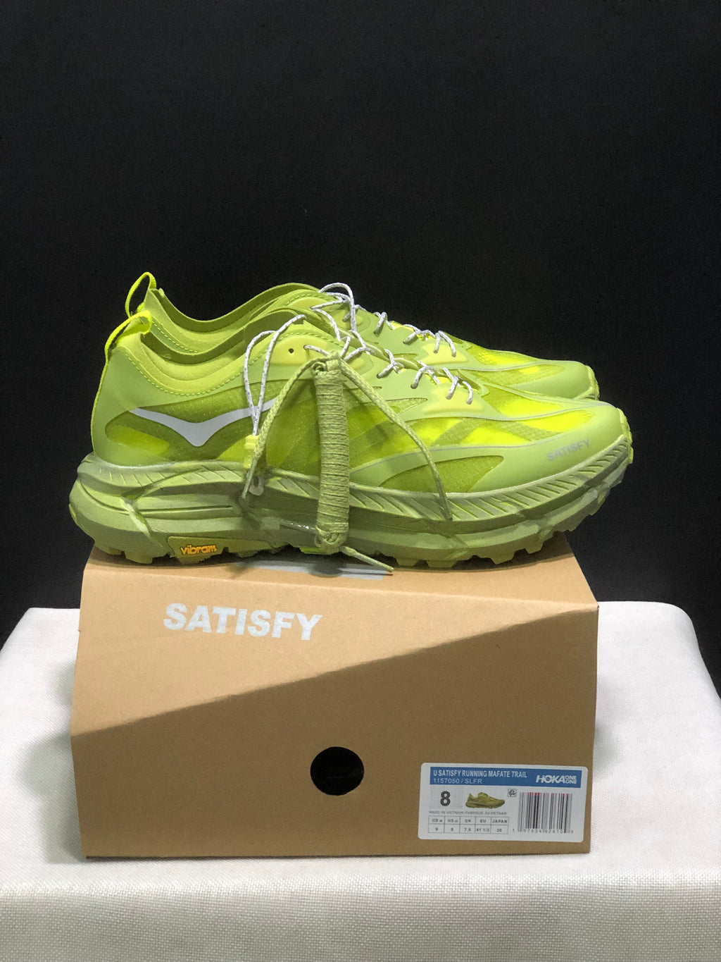 Hoka One One Satisfy x Mafate Speed 4 Breathable Fashion Running Shoes Sneakers Green