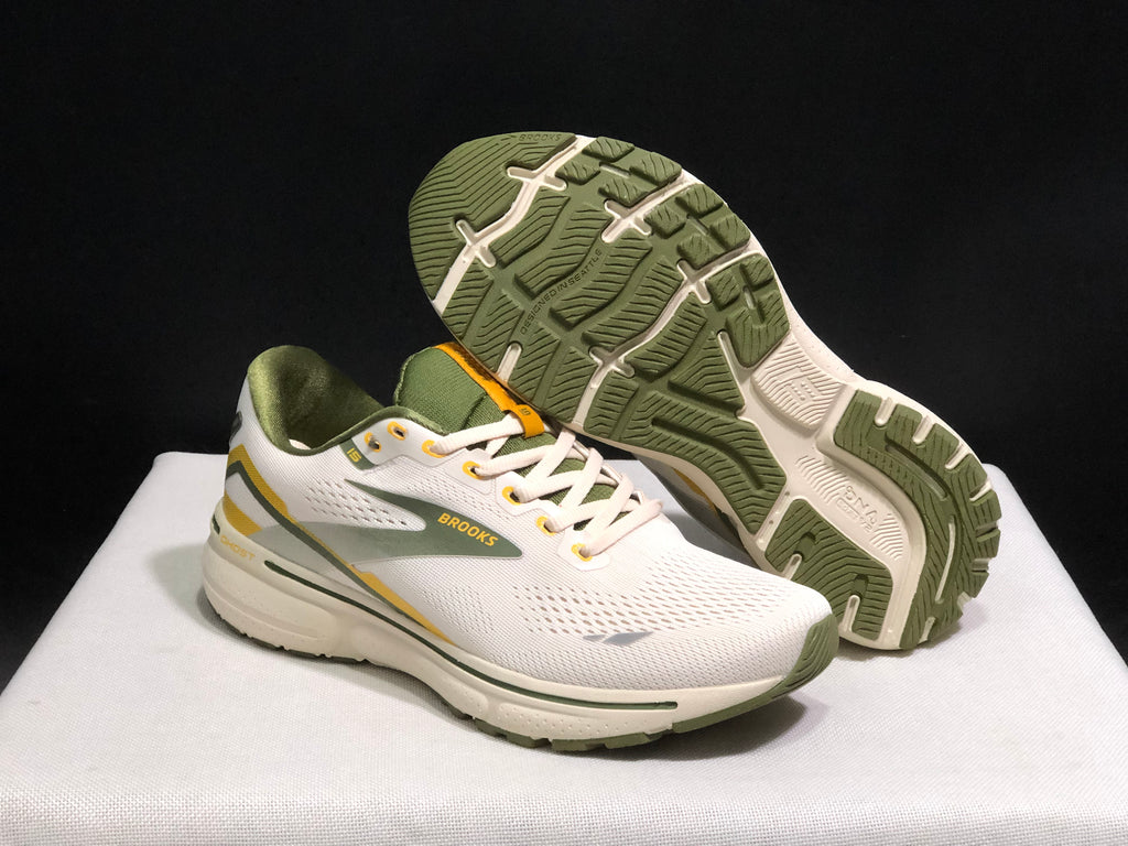 Brooks Ghost 15 Shock-absorbing Wear-resistant Low-top Running Shoes Yellow Cauliflower Green