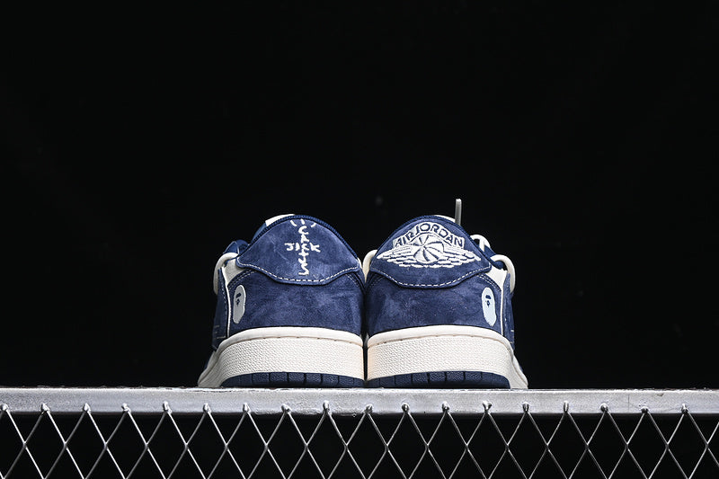 Travis Scott Fragment Design Nike Air Jordan 1 Low OG SP White Navy Sneakers