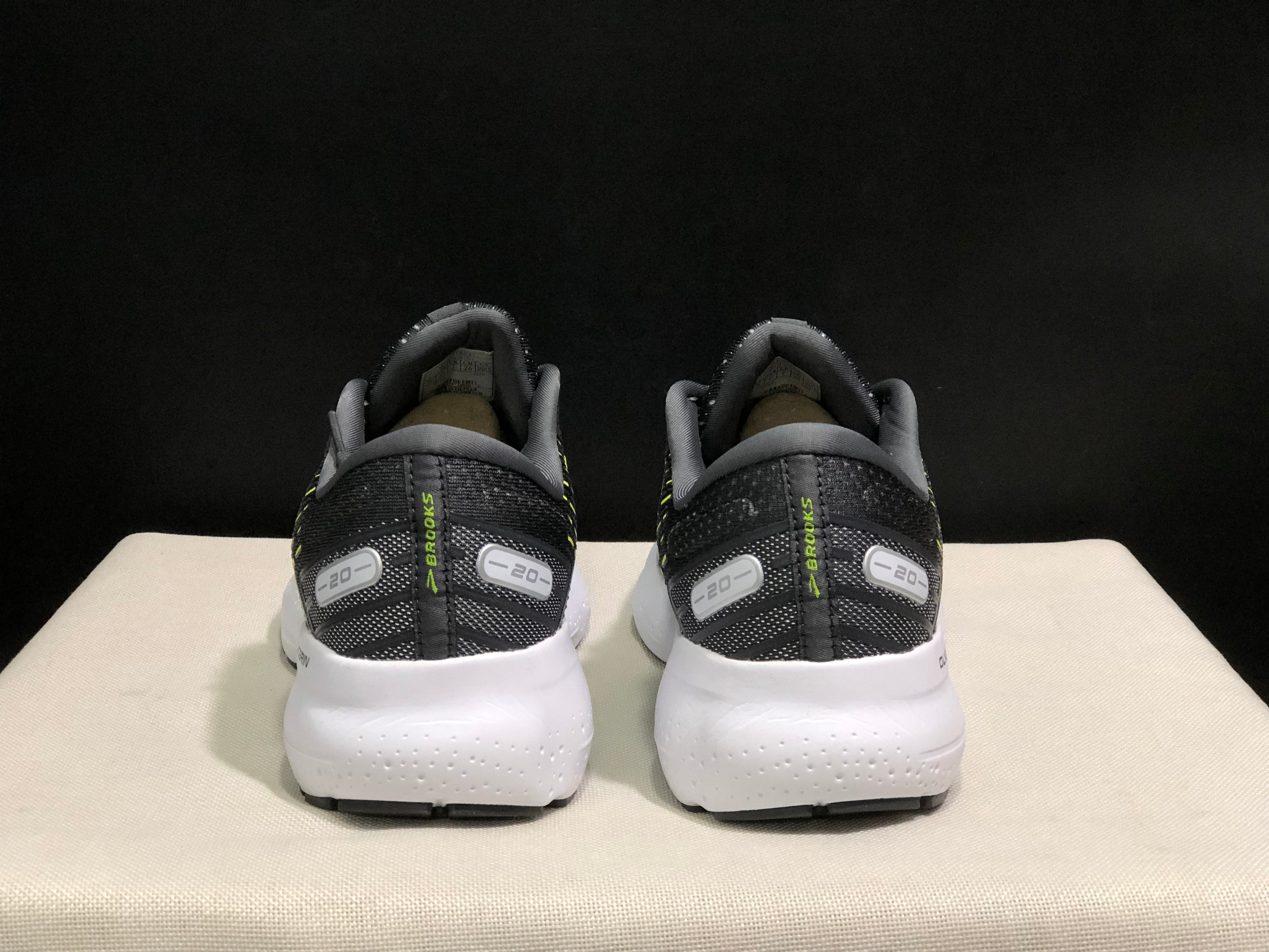 Brooks Glycerin GTS 20 Shock-absorbing Wear-resistant Running Shoes Black/Fluorescent Green