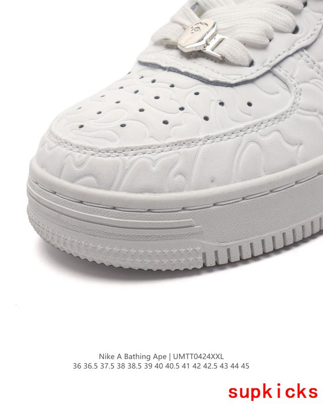 A Bathing Ape Bape Sta Sk8 White And Gray Embossed